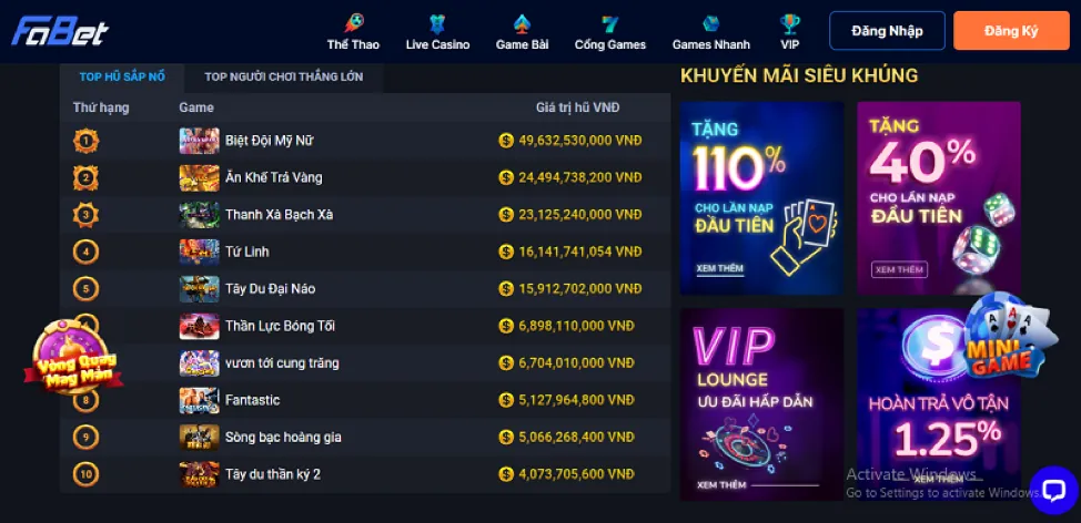 Ứng dụng bắn cá U888VIP0 trên di động
